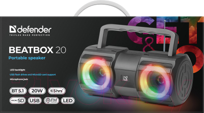 Портативная колонка Defender Beatbox 20 / 65420