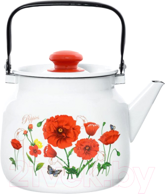 Чайник ЭСТЕТ Красные маки / ЭТ-72809 - фото