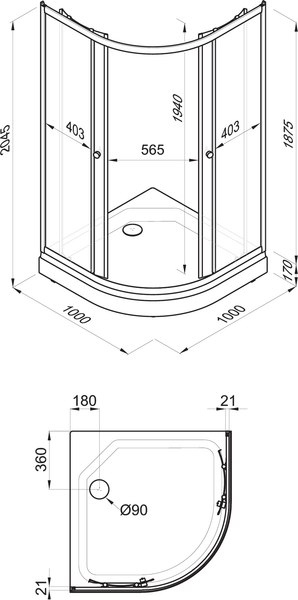 Душевой уголок Triton Стандарт А 100x100