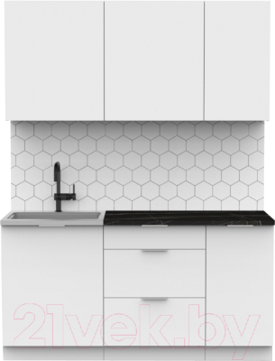 Кухонный гарнитур Интермебель Микс Топ-2 1.6м (белый премиум/тунис) - фото