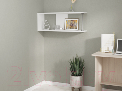 Полка Премиум Книжная 2 (белый текстурный)