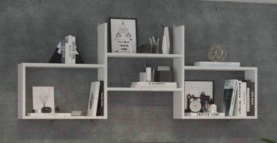 Полка Премиум Книжная 3 (белый текстурный)