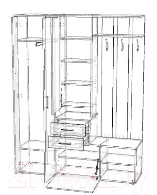 Секция в прихожую Премиум ПР-11 левая (дуб крафт табачный/антрацит)
