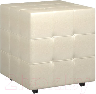 Пуф Премиум №6 (кожзам светло-бежевый) - фото