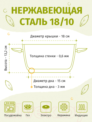 Кастрюля TimA Дивная ДИ-1829