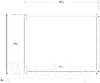 Зеркало BelBagno SPC-MAR-1000-800-LED-TCH-SND