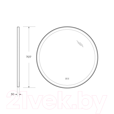 Зеркало Cezares CZR-SPC-CADRO-700-LED-TCH-WARM