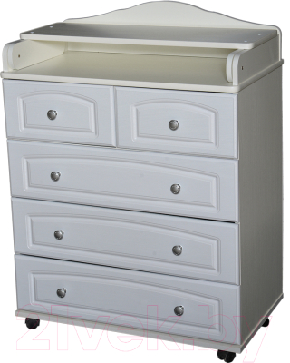 Комод пеленальный Антел Ульяна-6 МДФ (белый) - фото