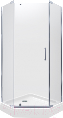 Душевой уголок Triton Дека А1 90x90 (хром, с поддоном) - фото