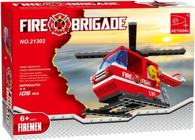Конструктор Keyixing Пожарная бригада Вертолет / 460599 - фото