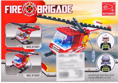 Конструктор Keyixing Пожарная бригада Вертолет / 460599