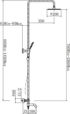 Душевая система со смесителем Fashun A52426-7