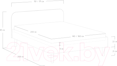 Каркас кровати Сонум Hanna 160х200
