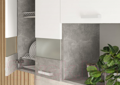 Кухонный гарнитур Стендмебель Денвер 1.8 (белый/ателье светлое)