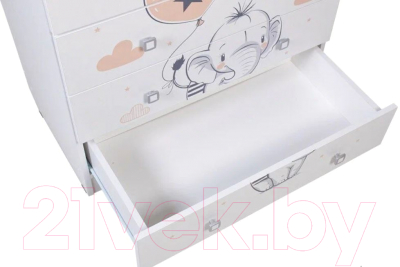 Комод пеленальный Фея 1580 Слоник (белый)