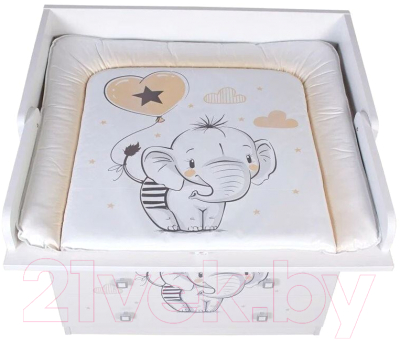 Комод пеленальный Фея 1580 Слоник (белый)