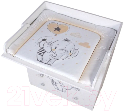 Комод пеленальный Фея 1580 Слоник (белый)