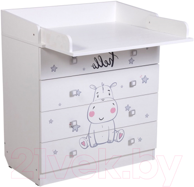 Комод пеленальный Фея 1580 Бегемотик - фото