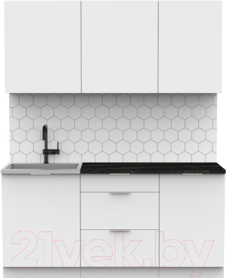 Кухонный гарнитур Интермебель Микс Топ-3 1.7м (белый премиум/тунис) - фото