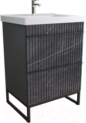 Тумба под умывальник Mixline Окленд 60 551709 (мрамор графит) - фото