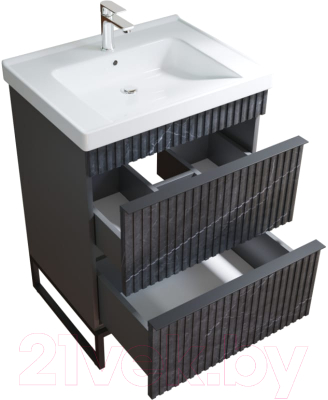 Тумба под умывальник Mixline Окленд 60 551709 (мрамор графит)