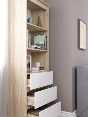 Стеллаж ДСВ Мори МСТ 600.3 (дуб сонома/белый)