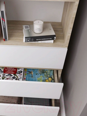 Стеллаж ДСВ Мори МСТ 600.3 (дуб сонома/белый)