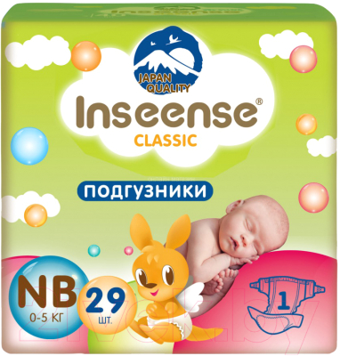 Подгузники детские Inseense Classic Plus NB 0-5 кг / InsCNB29Lime - фото