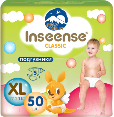 Подгузники детские Inseense Classic Plus XL 12-20 кг / InsCXL50Lime - фото