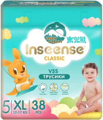 Подгузники-трусики детские Inseense Classic V5S XL 12-17 кг / InsCV5SXL38Emer - фото