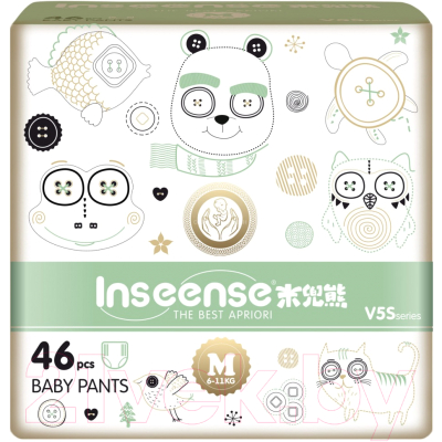 Подгузники-трусики детские Inseense V5S M 6-11кг / Ins46green - фото