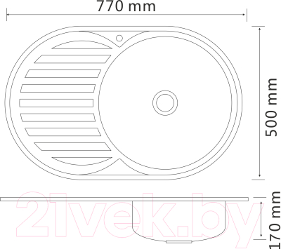 Мойка кухонная РМС MD6-7750OVR