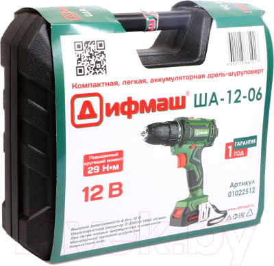 Аккумуляторная дрель-шуруповерт Дифмаш ША-12-06 (01022512)