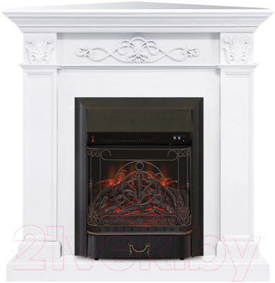 Каминокомплект Смолком Verona Corner STD-ASP + Majestic-s Lux BL LT (бьянко белый) - фото