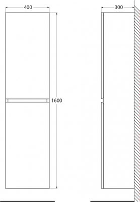 Шкаф-пенал для ванной Cezares MOLVENO-1600-2A-SC-ANTR