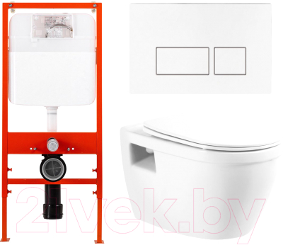 Унитаз подвесной с инсталляцией BelBagno BB070CHR/SC/BB026/BB042BL - фото