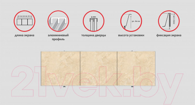 Экран для ванны Comfort Alumin Group Сахара 3D 120x50