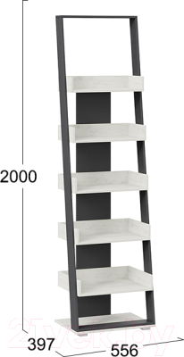 Стеллаж ТриЯ Тип 15 (дуб крафт белый/графит серый)