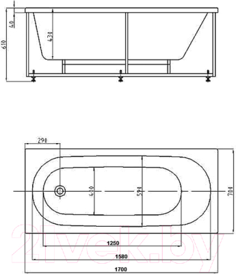 Ванна акриловая Azario Felisa 170x70 AV.0040170