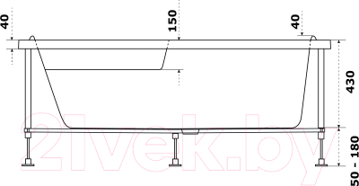 Ванна акриловая Azario Микона 160x100 МИВ0001