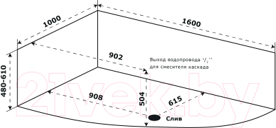 Ванна акриловая Azario Микона 160x100 МИВ0001