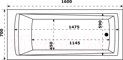 Ванна акриловая Azario Бали 160x70 БАВ0002