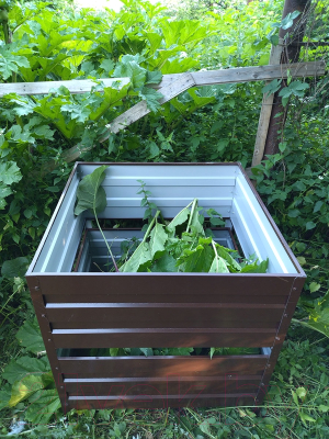 Компостер Формула качества Оцинкованный без крышки 1000x1000x1000 R8017Б (шоколадно-коричневый)