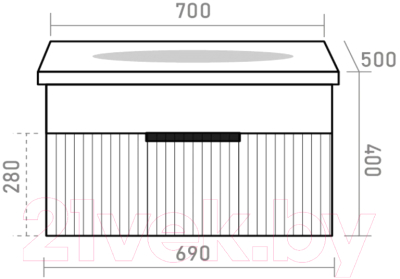 Тумба под умывальник Brevita Enfida 70 / ENF-06070-0241Я