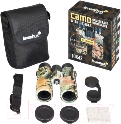 Бинокль Levenhuk Camo Rind 10x42 с сеткой