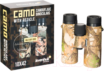 Бинокль Levenhuk Camo Pine 10x42 с сеткой