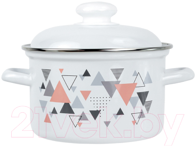 Кастрюля Лысьвенские эмали Треугольники С-1608 АП2/4 - фото