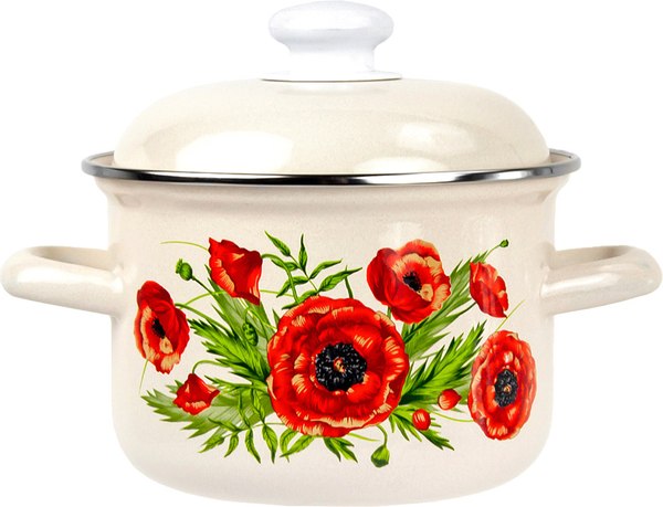 Кастрюля Лысьвенские эмали Июнь С-1608 АП2/4Жм - фото