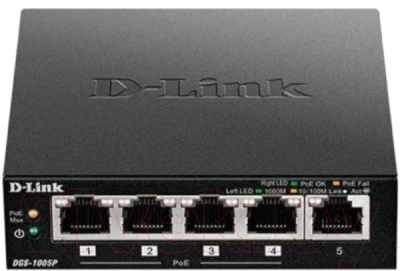 Коммутатор D-Link DGS-1005P/B1A - фото