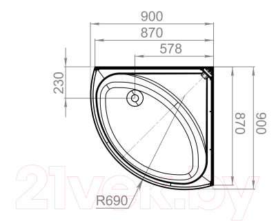 Душевая кабина Domani-Spa Simple 99 High Eco / DS01EcSm99HWCl00-V1.2 (белый/прозрачное стекло)